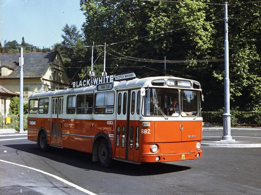 Berliet-Secheron -PH-100-n° 882_CGTE à Genève en 1962 Photo Secheron - Collection William LACHENAL