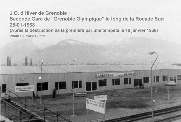 Gare de Grenoble Olympique, 28 janvier 1968 Photo : Jean Marie GUETAT