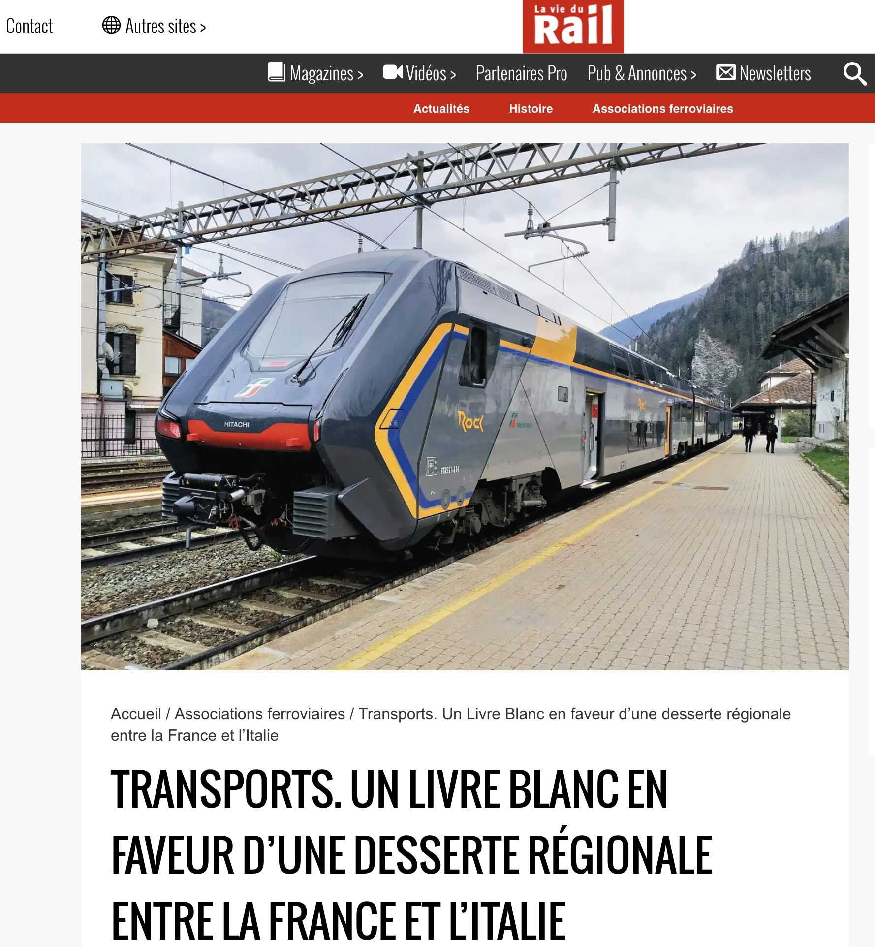 Le Livre Blanc de l’AEDTF est désormais disponible en italien et il est mis à l’honneur dans La Vie du Rail.