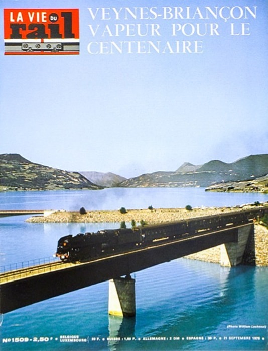 Couverture de La Vie du Rail, à l'occasion du centenaire de la ligne Veynes - Briançon en 1975