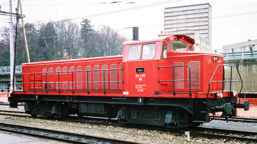 Em 4/4 1110 des CFF en 1994 lors de travaux à Morges